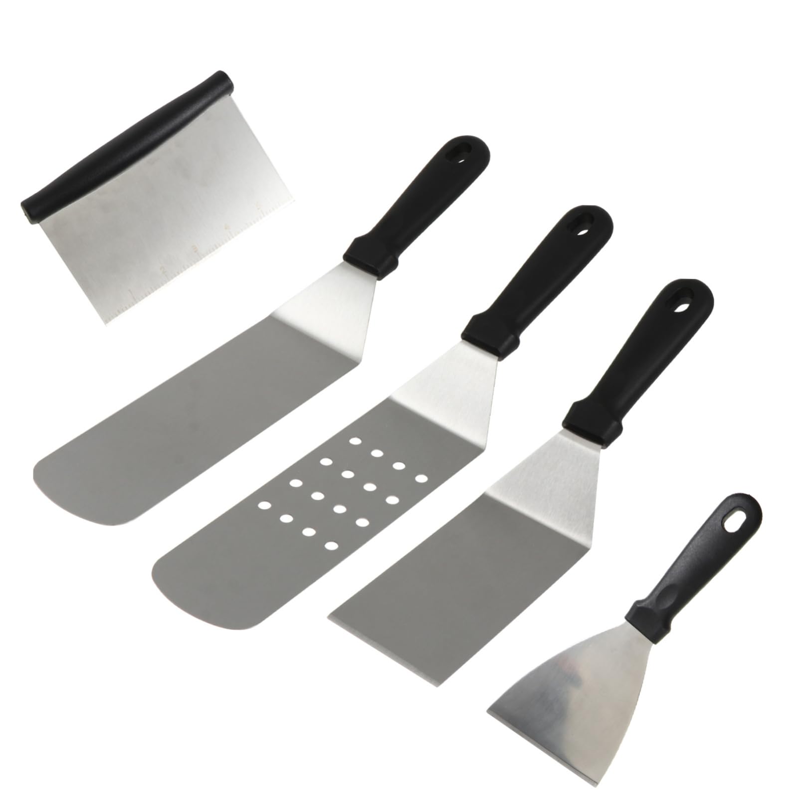 CIYODO Pizza Shovel Set 5 Piece Stainless Steel Baking Tools Handles for Oven Outdoor Use