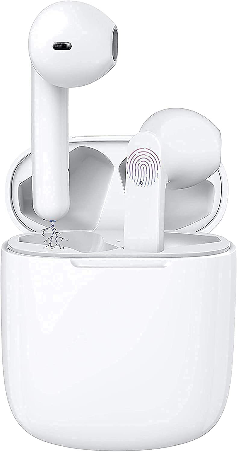 True Wireless Earbuds Headphones,IPX5 Waterproof 5.1 Bluetooth Earbuds, Hi-Fi Stereo Sound Wireless Earphones With Mic, 24H Playtime With Fast Charging Case for iPhone/Android/Samsung/Airpods