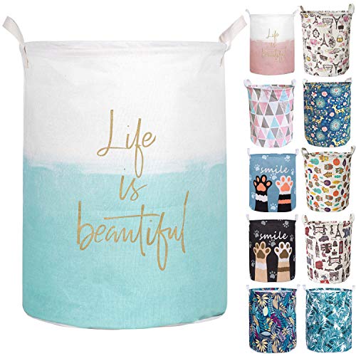 Aouker Merdes 19.7’’ Waterproof Foldable Laundry Hamper, Dirty Clothes Laundry Basket, Linen Bin