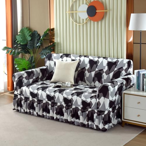 Housse de canapé universel 3 4 seater imprimé stretch avec volants