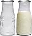 Circleware Hammered Milk Bottles Set of 6, 16 oz Glasses Glassware for Water, Juice, Beer, Wine, Liquor, Kombucha Iced Tea Punch & Cold Drinks, 6pc, Sunrise Farm (69009)