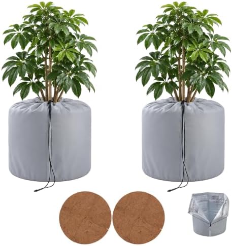 2 protectores térmicos para macetas, 65 x 70 cm, con cordón, aisl...