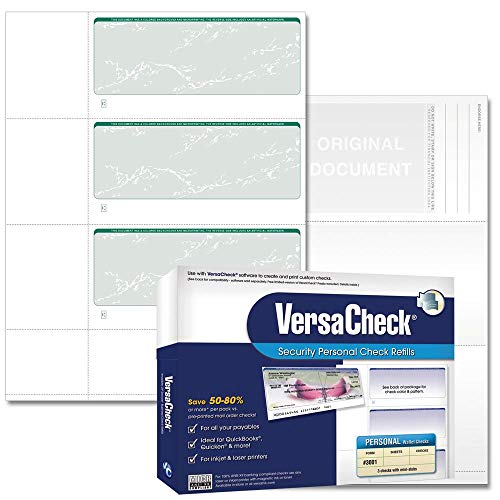Recharges de chèques Versacheck #3001 vert au format portefeuille de 250 feuilles