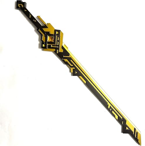 Espada de espuma de fantasía de 40 pulgadas Summit Shaper Black & Gold de espuma de alta densidad para cosplay y colección Genshin Impact