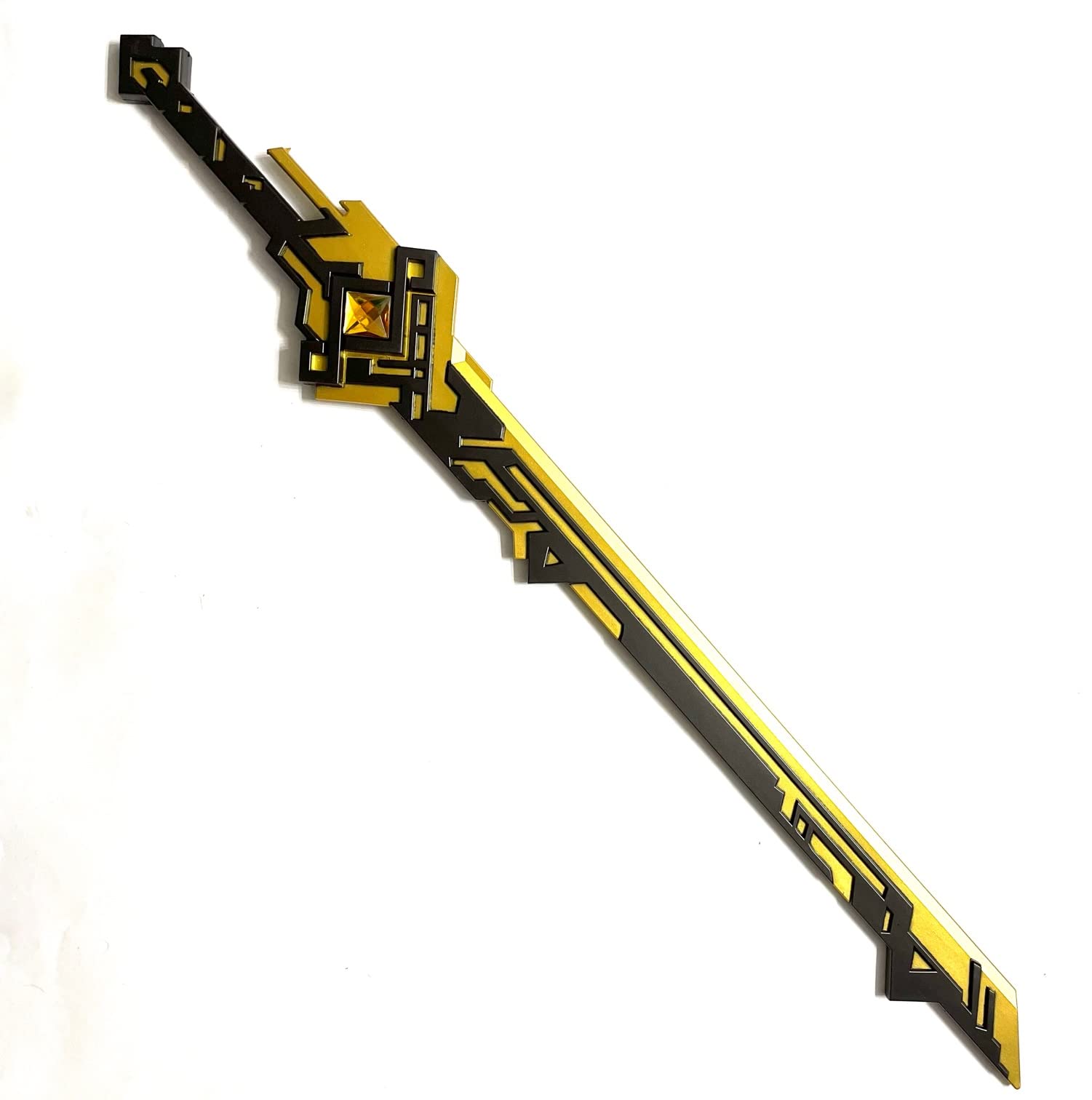 GenericPKK 40" Fantasy Foam Sword Summit Shaper Black & Gold High Density Foam Scepter Blade Weapon for Cosplay and Collection