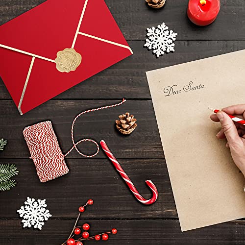 300pcs Gold Christmas Embossed Wax Seal Looking Envelope Seals for Gifts Packages/Party Favors, Self-Adhesive