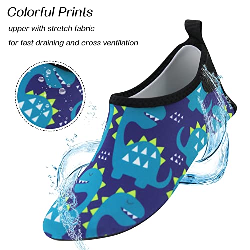 Generic Pig High Tops Children Thin and Breathable Swimming Shoes Water Park Cartoon Rubber Soled Beach Shoes Girls Cute Shoes (Dark Blue, 6 Toddler)4