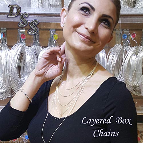 925 Sterling Silver 1Mm Box Chain Lobster Claw Clasp 18 Inch #TOP1