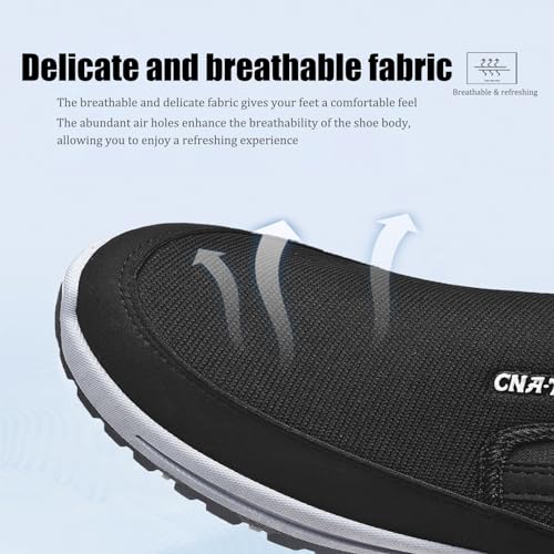 VOODUE Auguscare Shoes Men, Men's Arch Support Slip-On Canvas Loafers, Men Mesh Breathable Lightweight Non Slip Arch Support Sneakers Flats Walking Boat Shoes(Brown,US 10.5)2