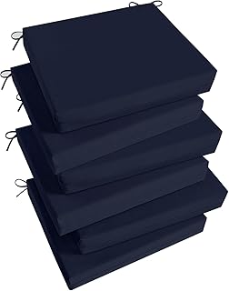 Basic Beyond Outdoor Chair Cushions Set of 6, Square Corner Outdoor Cush...