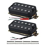 FLEOR High Output Alnico 5 Guitar Pickup Double Coil Humbucker Pickups Neck and Bridge Set Black