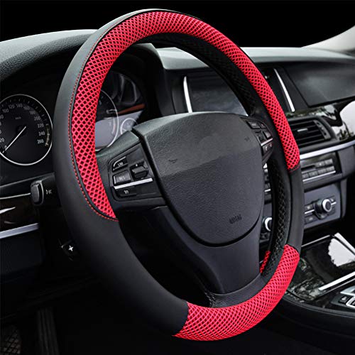 Car Steering Wheel Cover Microfiber Leather Anti-Slip Universal 15