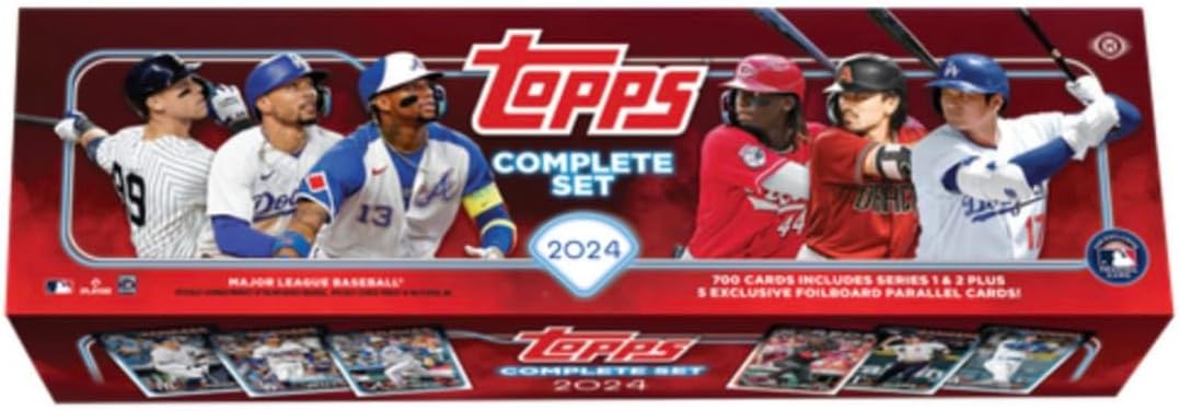 2024 Topps Baseball Sealed Hobby Factory Set (700 Cards + 5 Card Foilboard Parallel Pack) plus exclusive Hobby Rewards Promo Tom Brady card in Expos Uniform