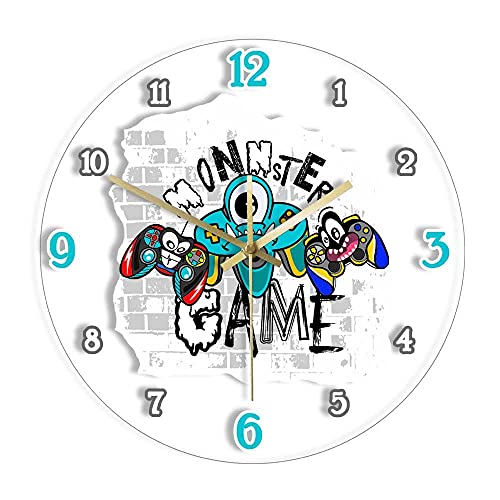 Game Joysticks Gamepad Cartoon Design Gamer Wall Clock Gamepad Controller Console Inspired Printed Acrylic Wall Clock-Without_LED