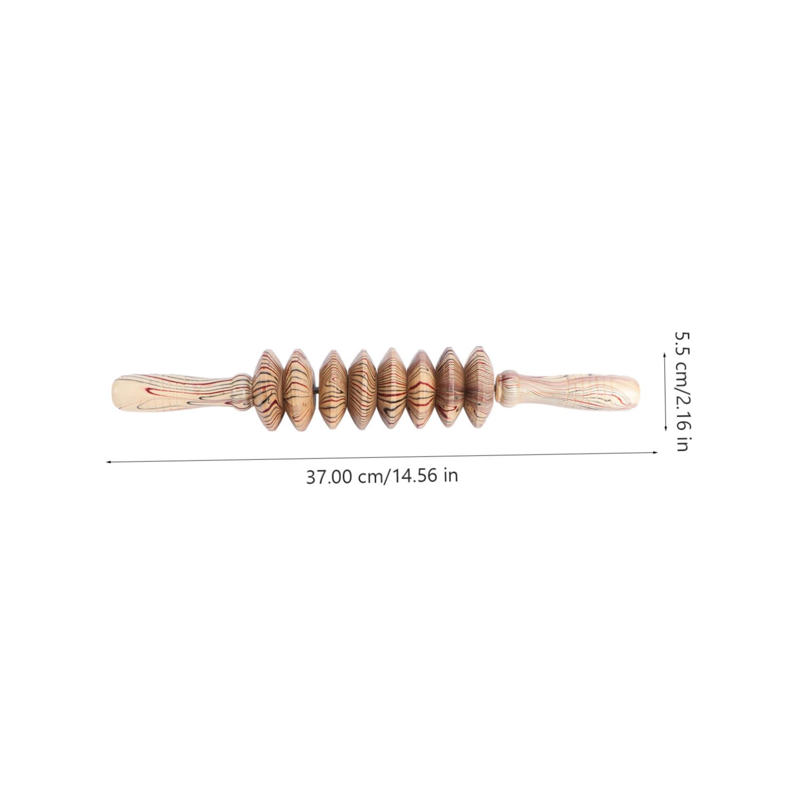 Masajeador Muscular de Madera 9 Ruedas, 2 Piezas para Abdomen