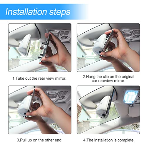 Car Rear View Mirror, Clip-On Panoramic Wide Angle Interior Auto Rearview Mirror, Anti-Glare Hd Clear Convex Surface, 12 Inch Reduce Blind Spot Effectively For Suv, Truck, Car (Rectangular/Blue) #TOP3