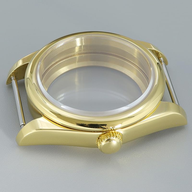 36/39mm 316L Stainless Steel Gold Mechanical Watch Case Sapphire Glass for NH35 34 36 38 Miyota8215 Movement
