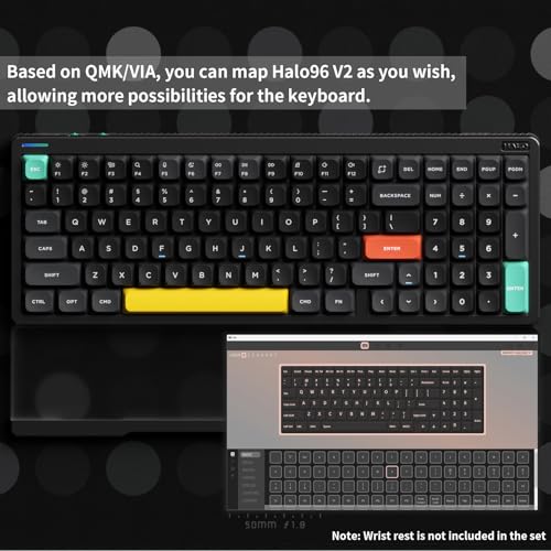 nuphy Halo96 V2 Wireless Keyboard,Gasket Structure,96% Hot Swappable Gaming Keyboard, 99 Kyes RGB Backlit Mechanical Keyboard, Support QMK/VIA,Bluetooth/USB-C/2.4GHz-Black,Silent Red Clear-Top (45gf) - Image 5