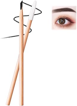 Waterproof Wooden Eyebrow Pencil-Wooden Eyebrow Pencil, Waterproof Wooden Eyebrow Pencil for Women, Easy to Apply Wooden Waterproof Non-smudging Eyebrow Pencil Black