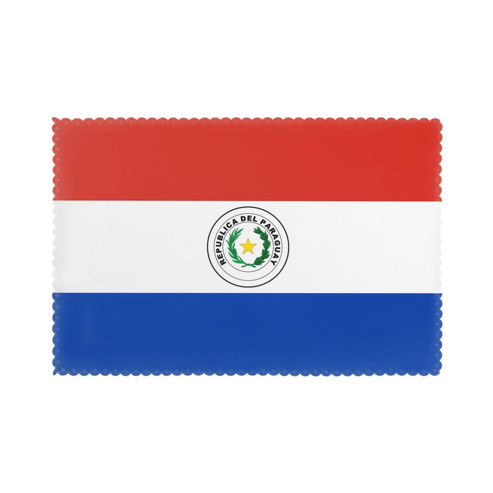 Flag of Paraguay Placemat set of 6, oil-proof and insulated dining table placemats, washable and wipeable.