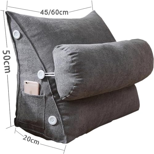 Coussin de dossier gris pour lire confortablement au lit