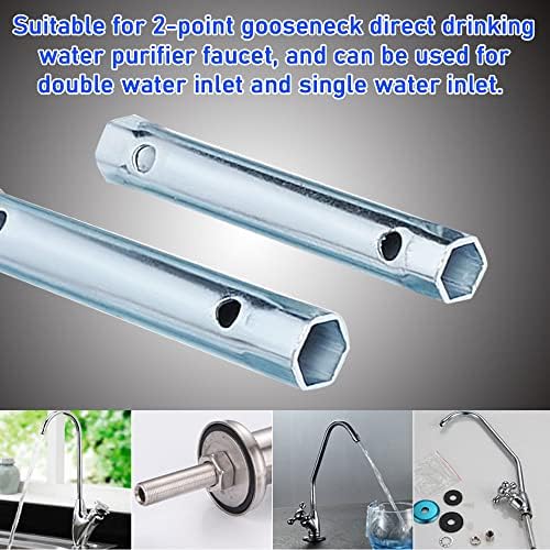 EMAGEREN 10 Pcs Metric Box Spanner Duel-Ended Wrench Socket Back Nut Tap Spark Plug Spanner Shower Valve Socket Wrench Set with Tommy Bar and Non-Slip Gloves for Water Tap Installation and Maintenance