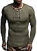 Leif Nelson Maglione Uomo Girocollo Felpa a Maglia LN-1605 Khaki-Black XX-Large