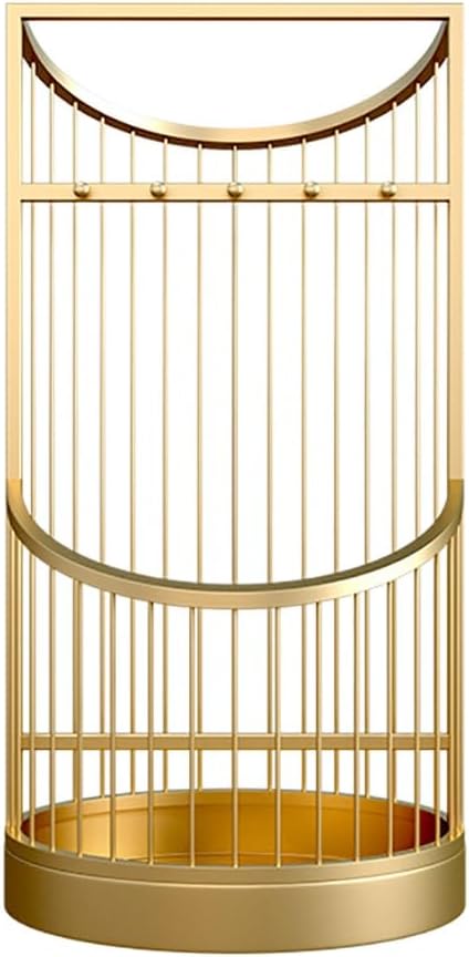 Artistic Umbrella Stand Round Design for Home Office Hotel Entryway Stylish Gold Finish 25x55cm Perfect for Any Residence or Business Decor