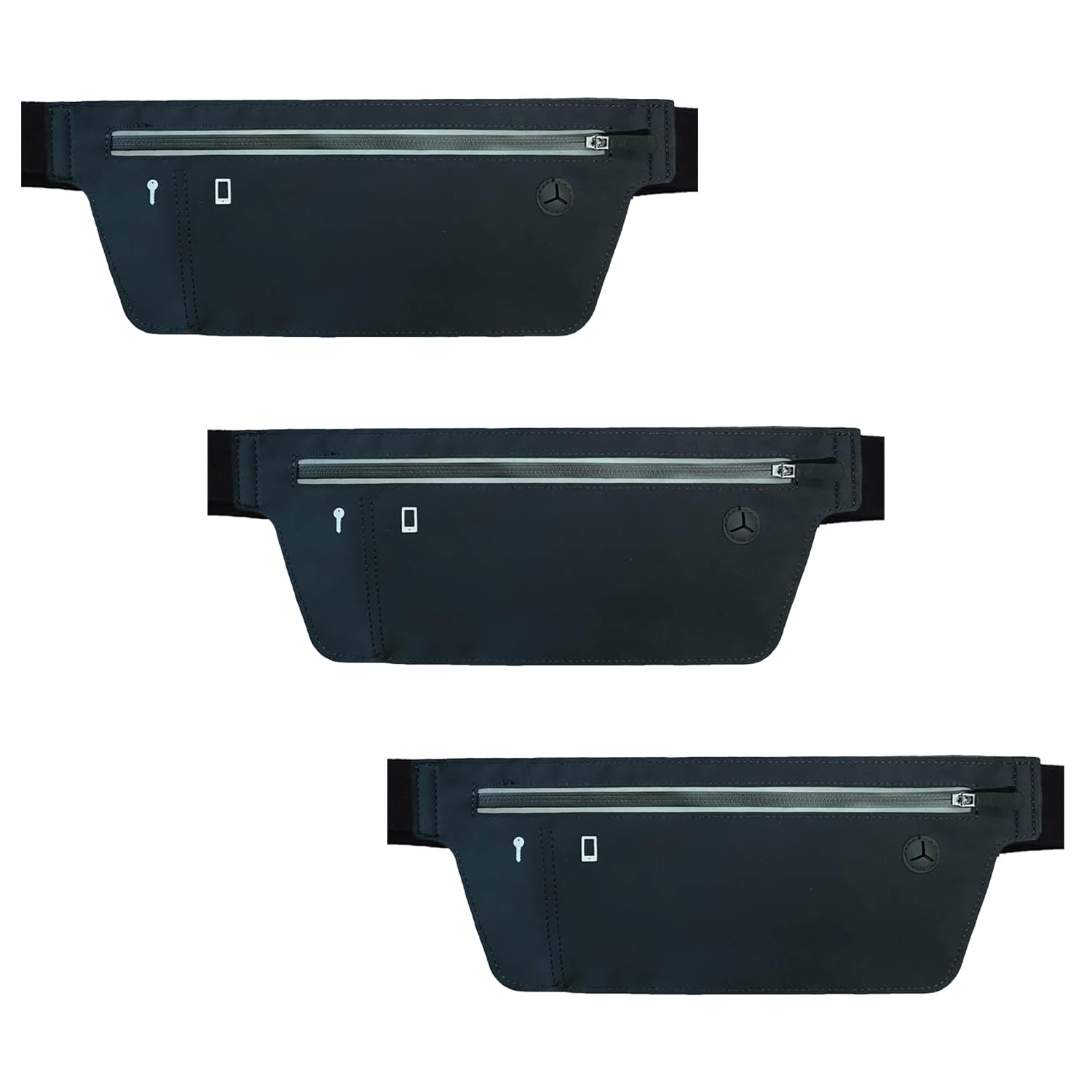 [3 Pack] Free Waist Pack Slim Sports Fanny Pack, Hidden Anti Theft Belt Bag for Fitness Outdoor Hiking Travel, Running Money Belt Phone Holder For Men and Women