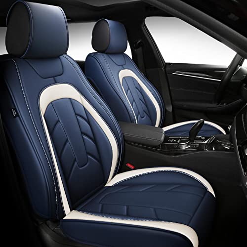 vigrass Leather Front Seat Covers for Cars,Waterproof Faux Leatherette Seat Covers for Car, Auto Vehicle Cushion Protector, Universal Fit for Most Cars SUV Pick-up Truck, Car Interior Accessories