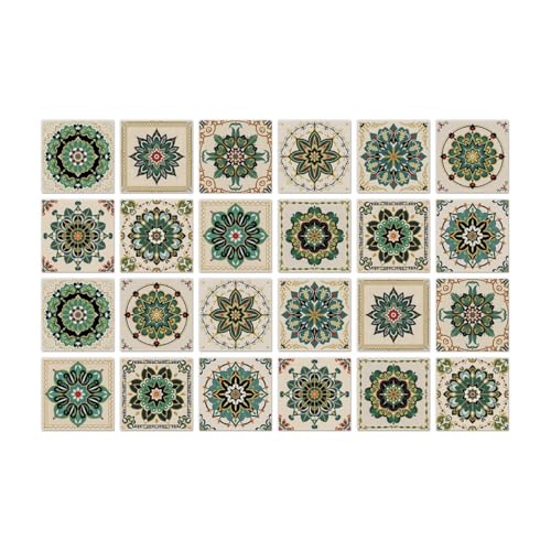 �E�H�[���X�e�b�J�[ 48���Z�b�g ���U�C�N�^�C�� 10×10cm 30×30cm PVC�� �h�� �h�� �f�M �����S�� �������� ����OK �L�b�`�� ���ʏ� �g�C�� �� �� �� DIY �ǎ� �^�C���V�[�� �k���� �{�w�~�A���� ������� (�O���[��,10c