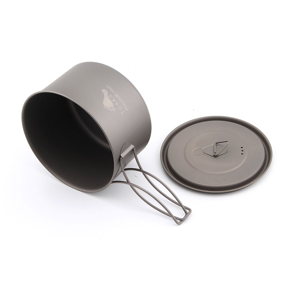 Toaks 700 ml Camping Pot de titane ultraléger 0,3 mm Tasse avec couvercle