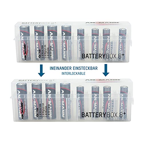 Caja para pilas recargables AA AAA estuche protector Ansmann almacenamiento 3
