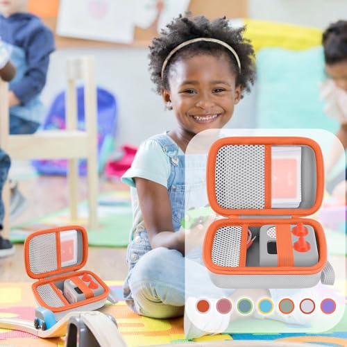 Baval Storage Case Compatible with Yoto Mini (2024 Edition) Kids Screen-Free Bluetooth Audio Player,Transparent Card Bag can hold up to 36 cards(Gray Case,Orange Zipper) by Baval - Image 8