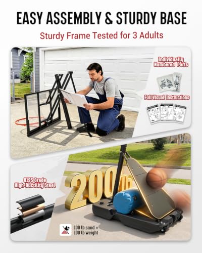 Image of Seray Basketball Hoop 40Inch Shatterproof Backboard, 3.4-10FT Height Adjustable, Rust-Resistant Poolside Goal, Portable Court for Adults /Kids, Indoor & Outdoor Rim