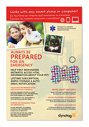 Dynotag® Web Enabled Super Pet Id Smart Tag With Dynoiq™ & Lifetime Recovery Service. Play Series: Bone (Bone Storm) #TOP5
