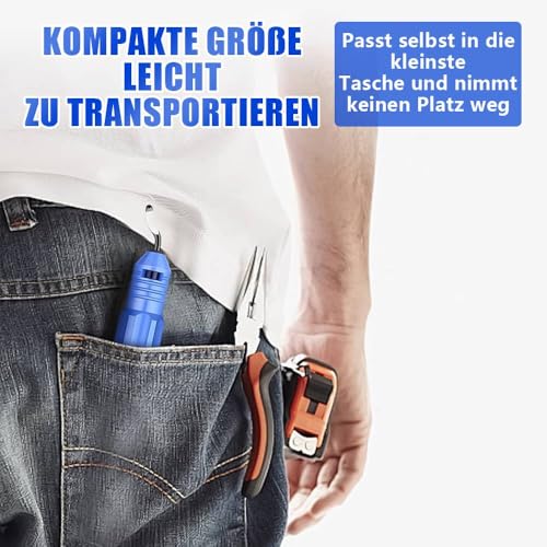 Dreamil Entgrater Werkzeug,mit 10 Stück 360 ° Drehen HSS Ersatzklingen,Universal Handentgrater für Kunststoff, Metall,3D Drucker, Rohr, PVC, Stahl und Aluminium