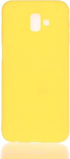 LeviDo Funda Compatible para Samsung Galaxy A8 2018 Silicona TPU Gel Case Ultrafina Carcasa Goma Bumper Antigolpes Resistente Kawaii Color Caramelo One Piece Cover, Amarillo