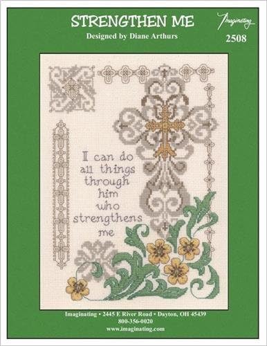 Strengthen Me Cross Stitch Kit - 14ct Natural Aida and Free Embellishment