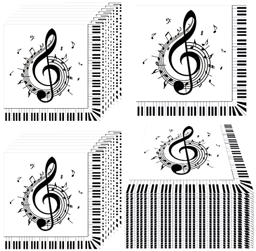100Pcs Music Note Napkins Music Napkins Music Notes Party Supplies Disposable Music Party Napkins Musical Note Cocktail Luncheon Dinner Napkin For Music Themed Karaoke Music Birthday Party Decorations #TOP7