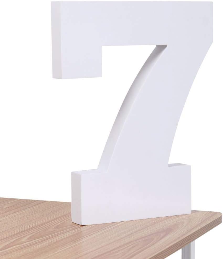 Foam Number 7 Standing 3D Number High Density Number 7 Photo Prop 7 Sign for DIY Birthdat Party Craft School Project (White,7,12inches)