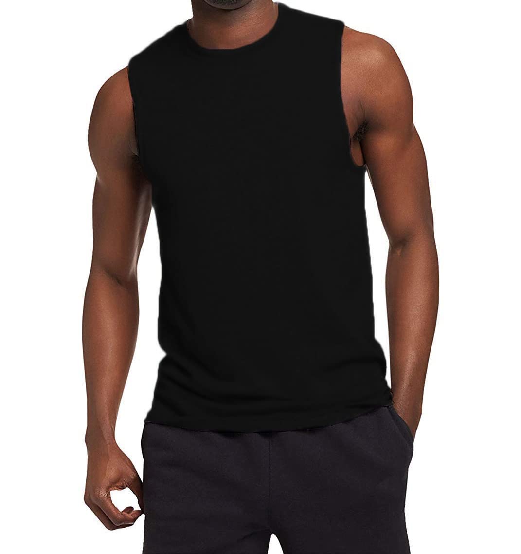 THE BLAZZE Men's Sleeveless Modern Fit T-Shirt Tank Top Gym Tank Stringer Vest For Men (Medium(38/95Cm-Chest), Black)