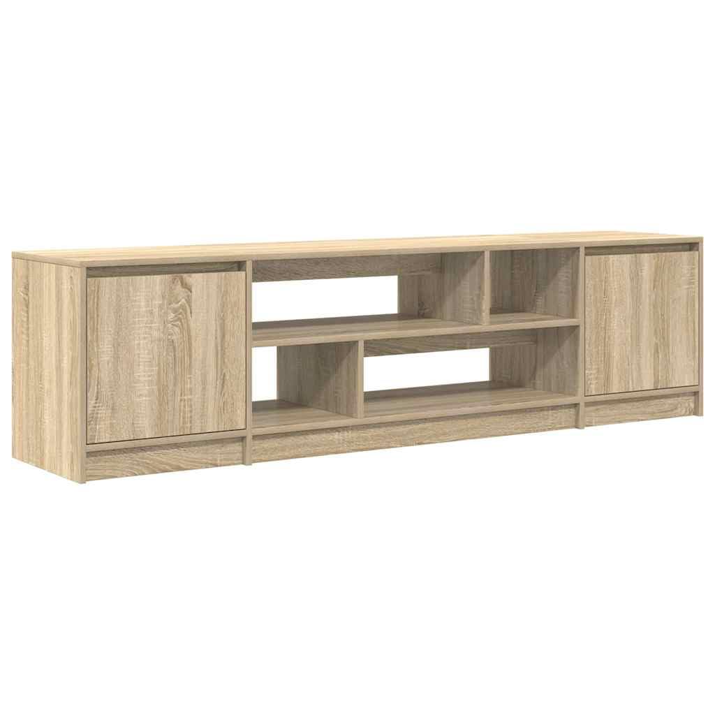 Meuble TV en chêne Sonoma 188cm avec rangements pour grand salon moderne