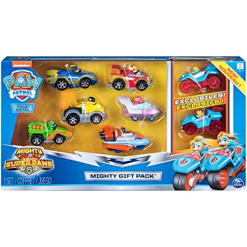 PAW Patrol La Pat' Patrulla Canina 6054648 - Juego de 8 vehículos True Metal Mighty Pups