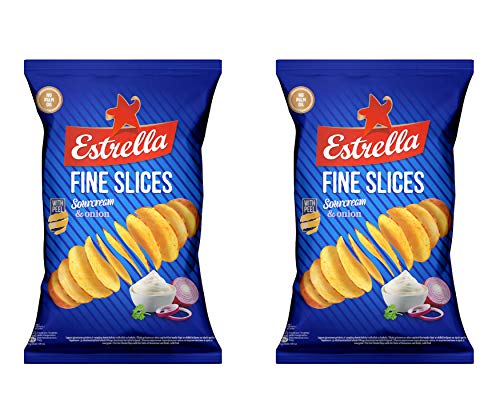Estrella Patatas fritas (crema agria y sabor a cebolla), 180 g - Pack de 2