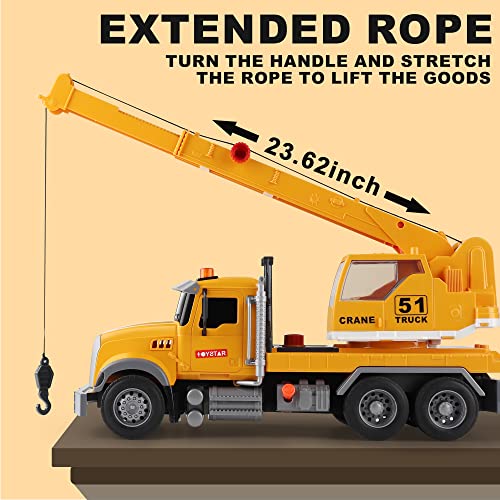 Image of Dwi Dowellin Toys for 3 Years Old Boys Girls Kids,Construction Toy Crane Truck with Lights and Sounds