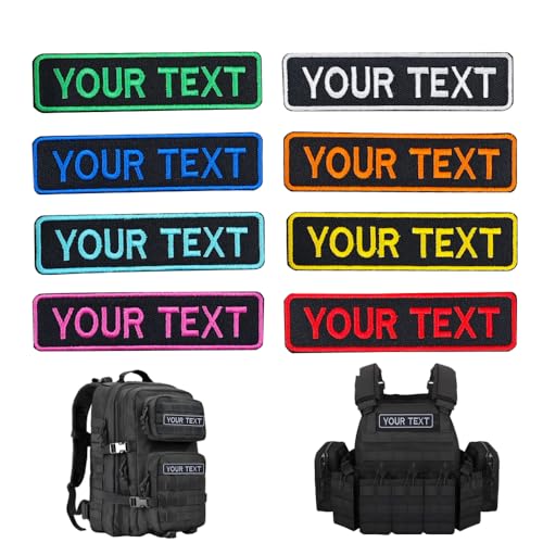 Parche de Nombre Militar Táctico Personalizado de 2 Piezas, Parche de Etiqueta de Número Personalizado para Múltiples Bolsas de Ropa Chaleco Chaquetas Funciona con Gancho y Bucle, Respaldo de Hierro