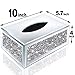 Wocred Rectangular Mirrored Tissue Box Cover,Crystal Crushed Diamond Tissue Box,Silver Luxury Tissue Holders for Either Tissues in a Bathroom or Napkins on a Table.(10”x5.7”x4”)