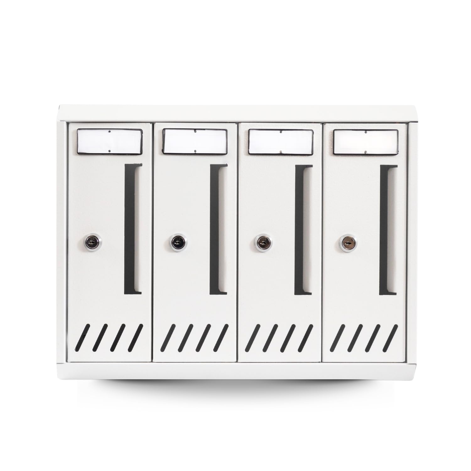 MOHOME Cassetta Postale Esterno Condominiale Made in Italy Bianca 4 Scompartimenti Componibile Modulare 41 x 19 x 31,5 cm Apertura Frontale Interno Doppia Chiave di Sicurezza Casa Ufficio