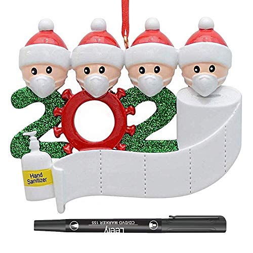 Ztl Personalized Quarantine Survived Family Ornament 2020 Christmas Ornaments Christmas Tree Ornaments Holiday Decorations Customized Gifts with Marker Pen